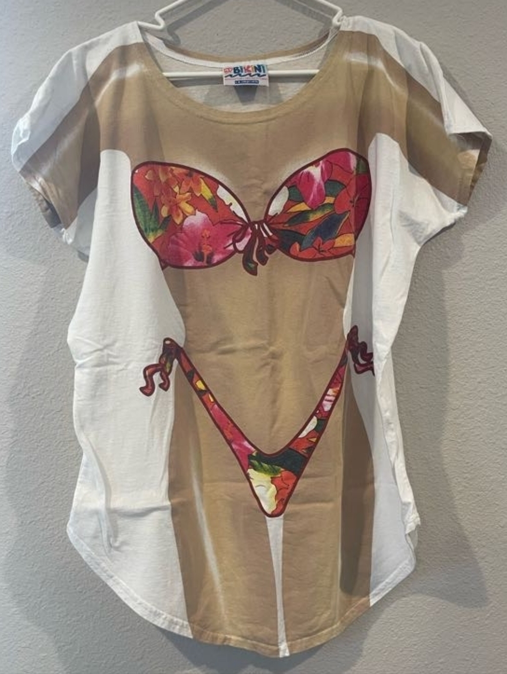 LA IMPRINTS MY BIKINI Vintage Oversized Graphic Floral Print Bikini Bod T Shirt
